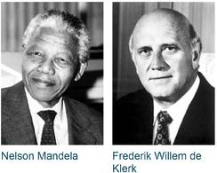 Nobel Peace Prize winners Nelson Mandela and FW DeKlerk